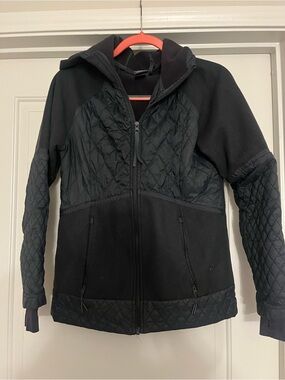 Women's Two-Tone Grey Quilted Hooded Jacket